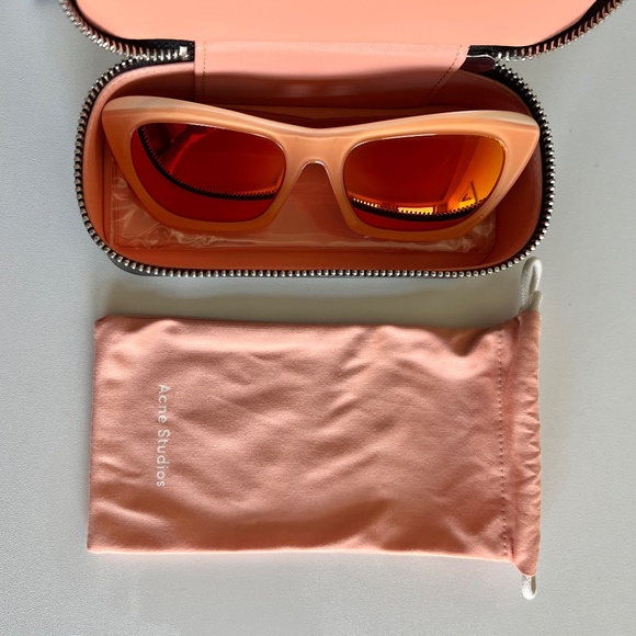 Acne Studios Azalt piercing orange mirrored cat eye lens sunglasses